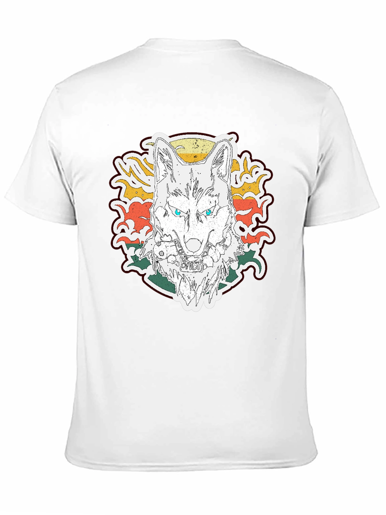 Black Wolf Graphic Print T-Shirt - Short Sleeve Black Tee view 11