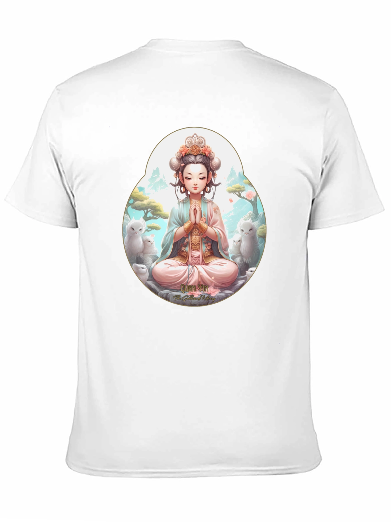 Black Zen Girl T-Shirt - Meditating Anime Style view 11