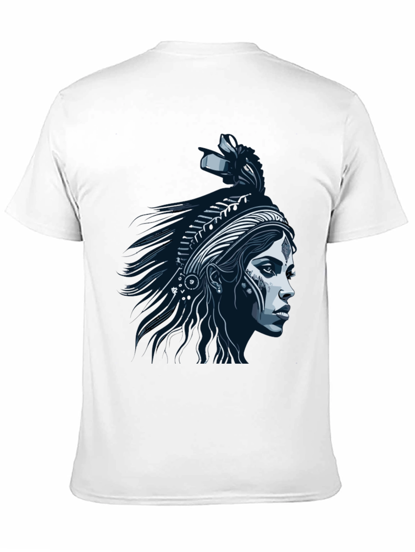 Black Native Headdress Graphic Tee - Black Cotton T-Shirt view 11