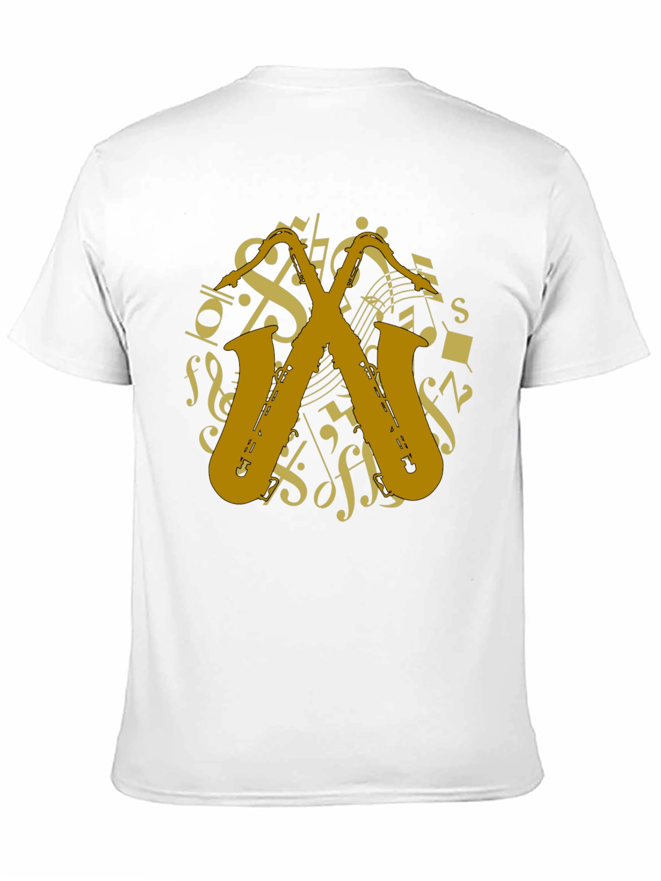 Black Saxophone Music Notes Graphic T-Shirt view 11