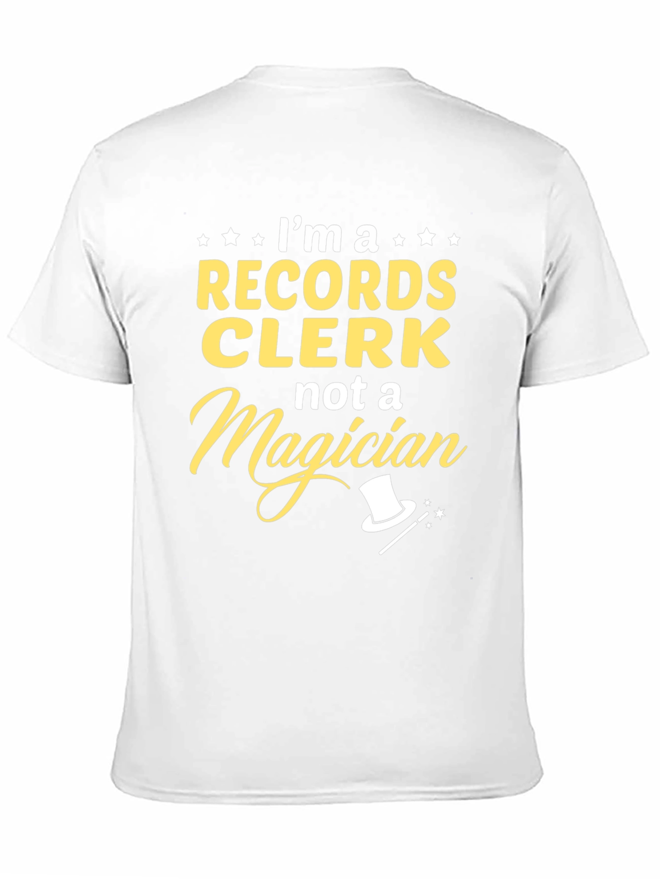 Black Records Clerk Not a Magician Funny T-Shirt view 11