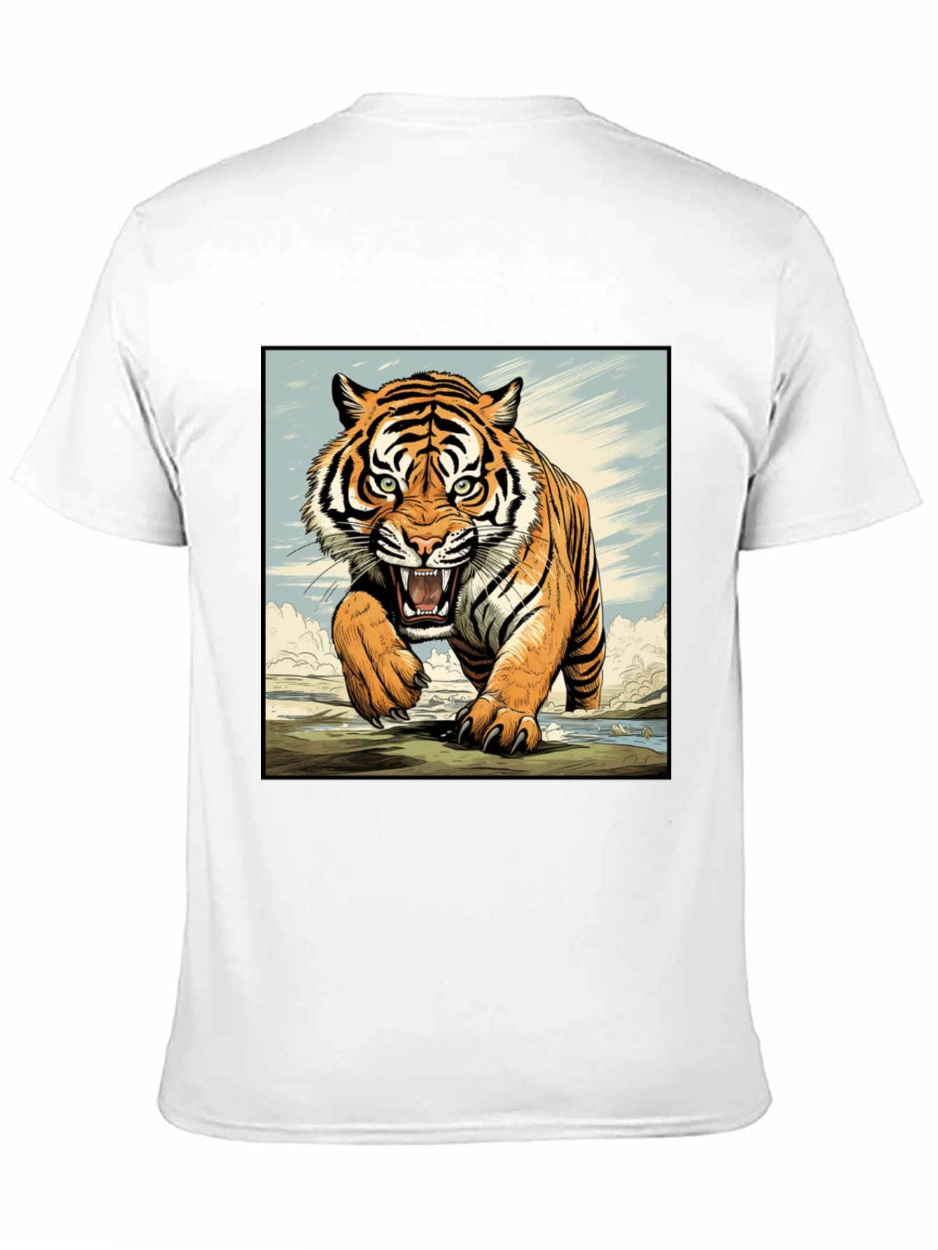Black Tiger Graphic Black T-Shirt view 11