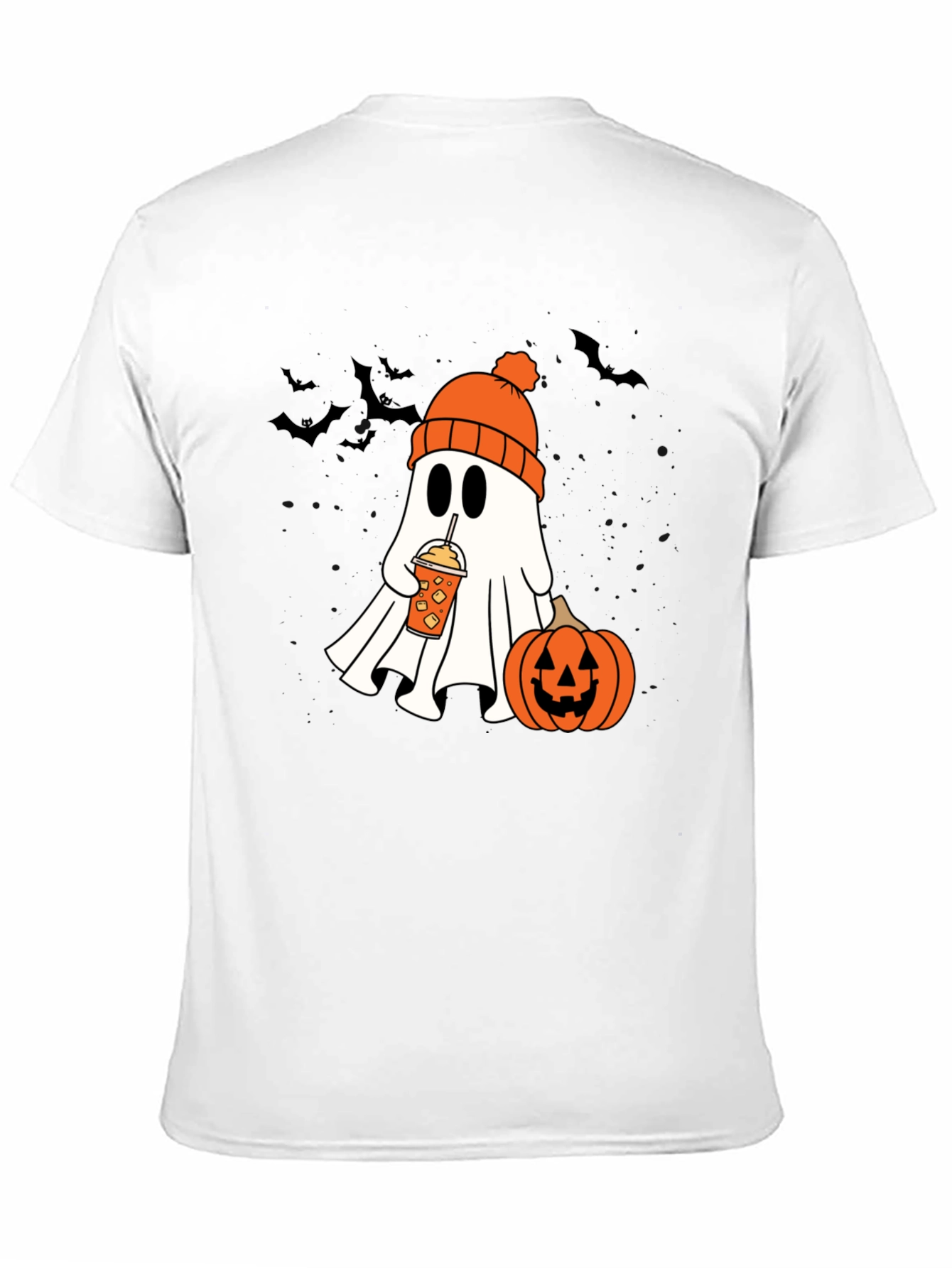 Black Halloween Ghost with Pumpkin Spice Tee view 11