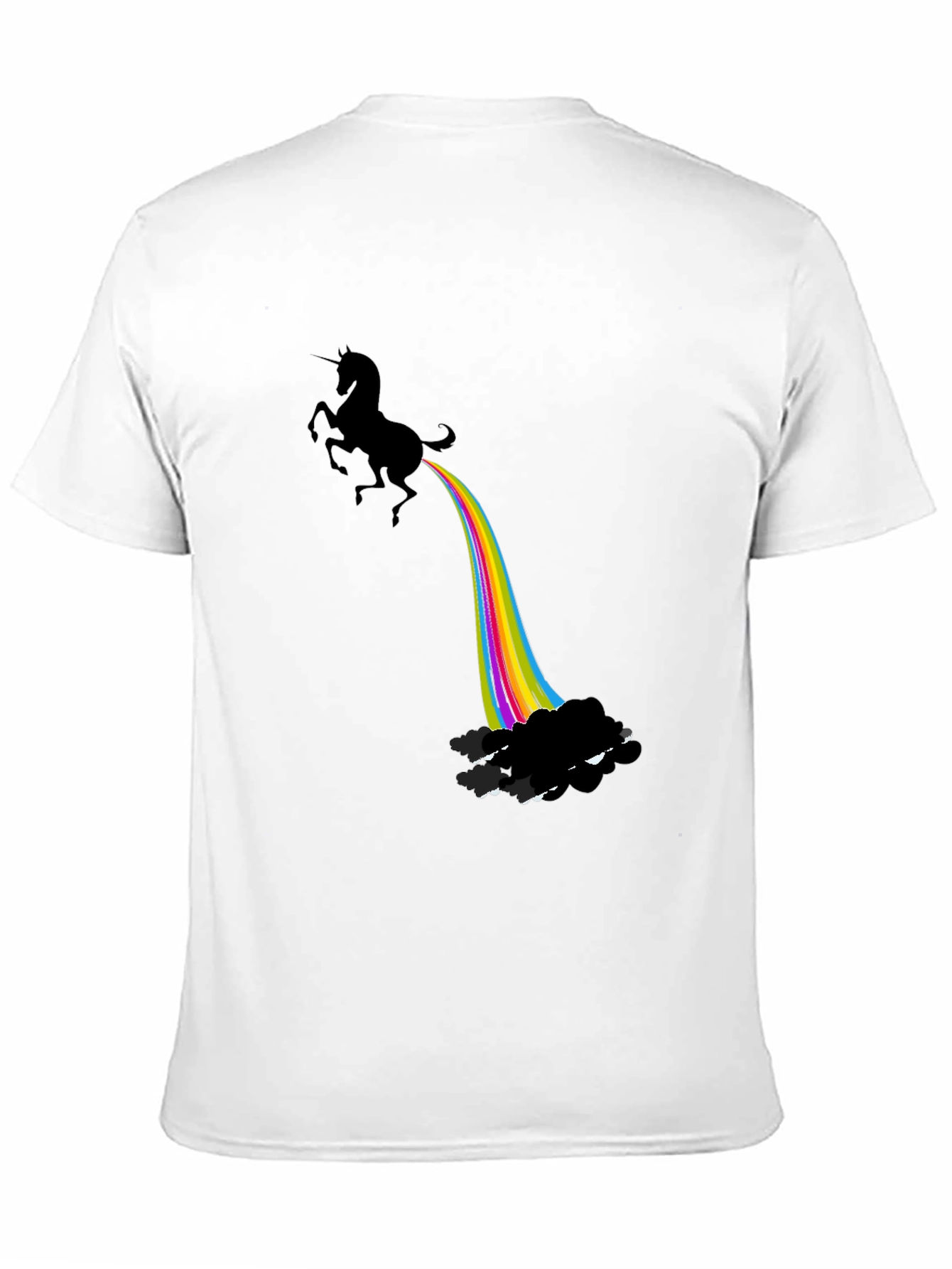 Black Unicorn Rainbow Funny Graphic T-Shirt view 11