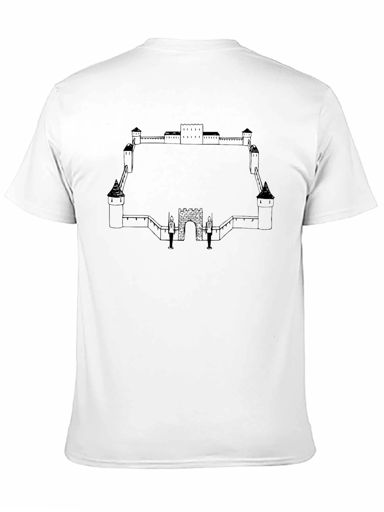 Black Castle Outline T-Shirt - Black view 11