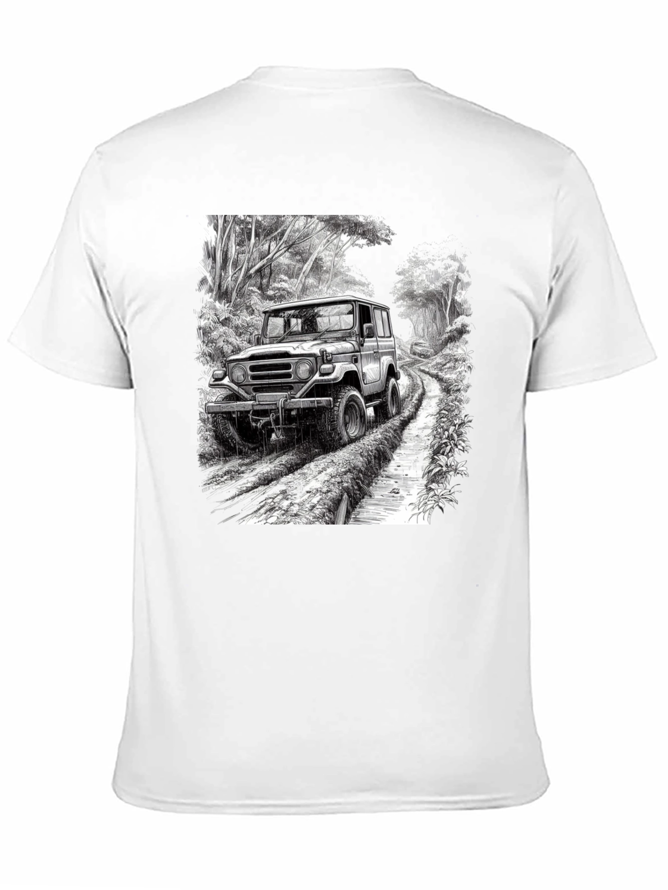 Black Off-Road Vehicle Graphic Tee - Black Cotton Blend view 11