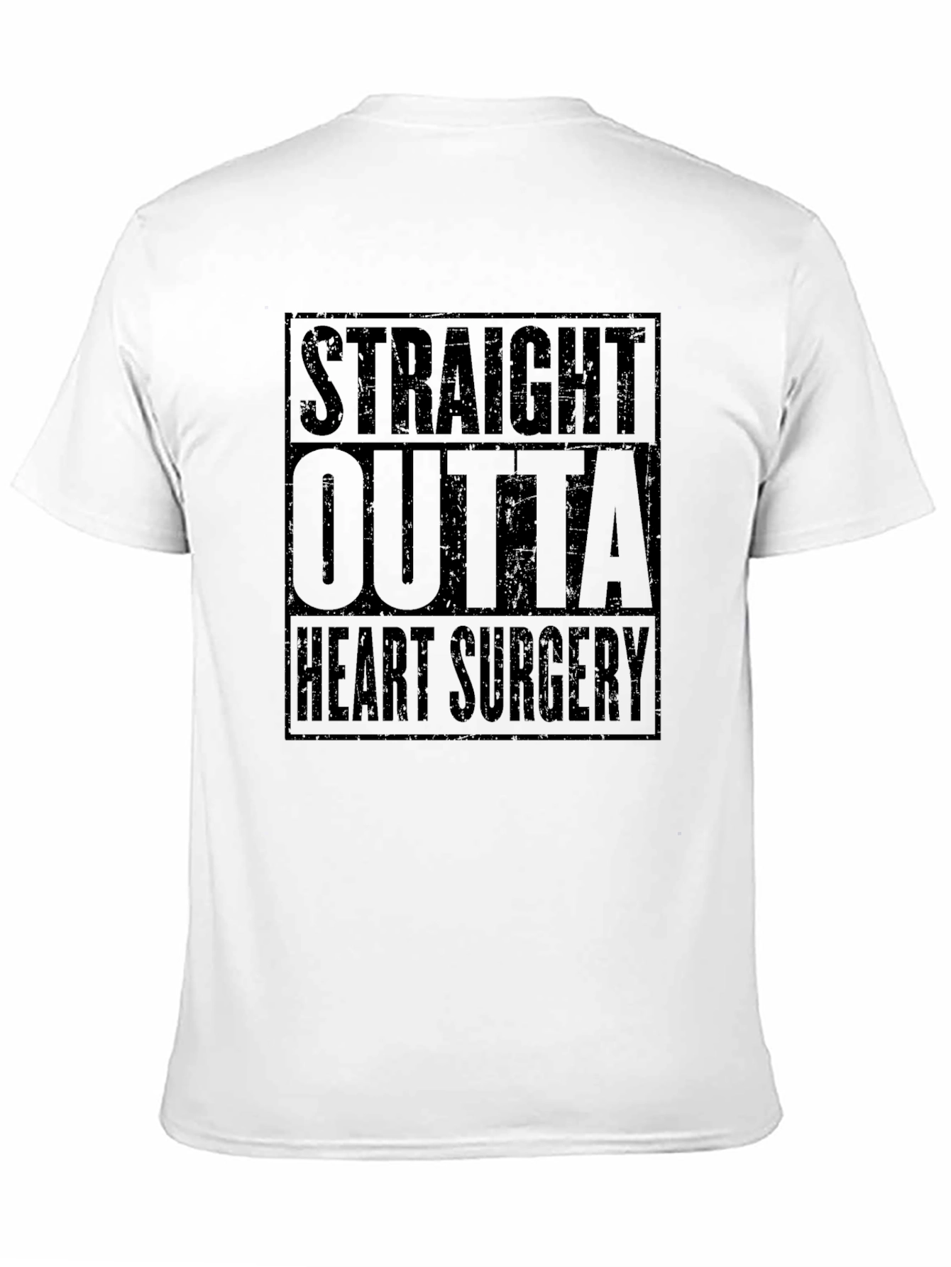 Black Straight Outta Heart Surgery Black T-Shirt view 11