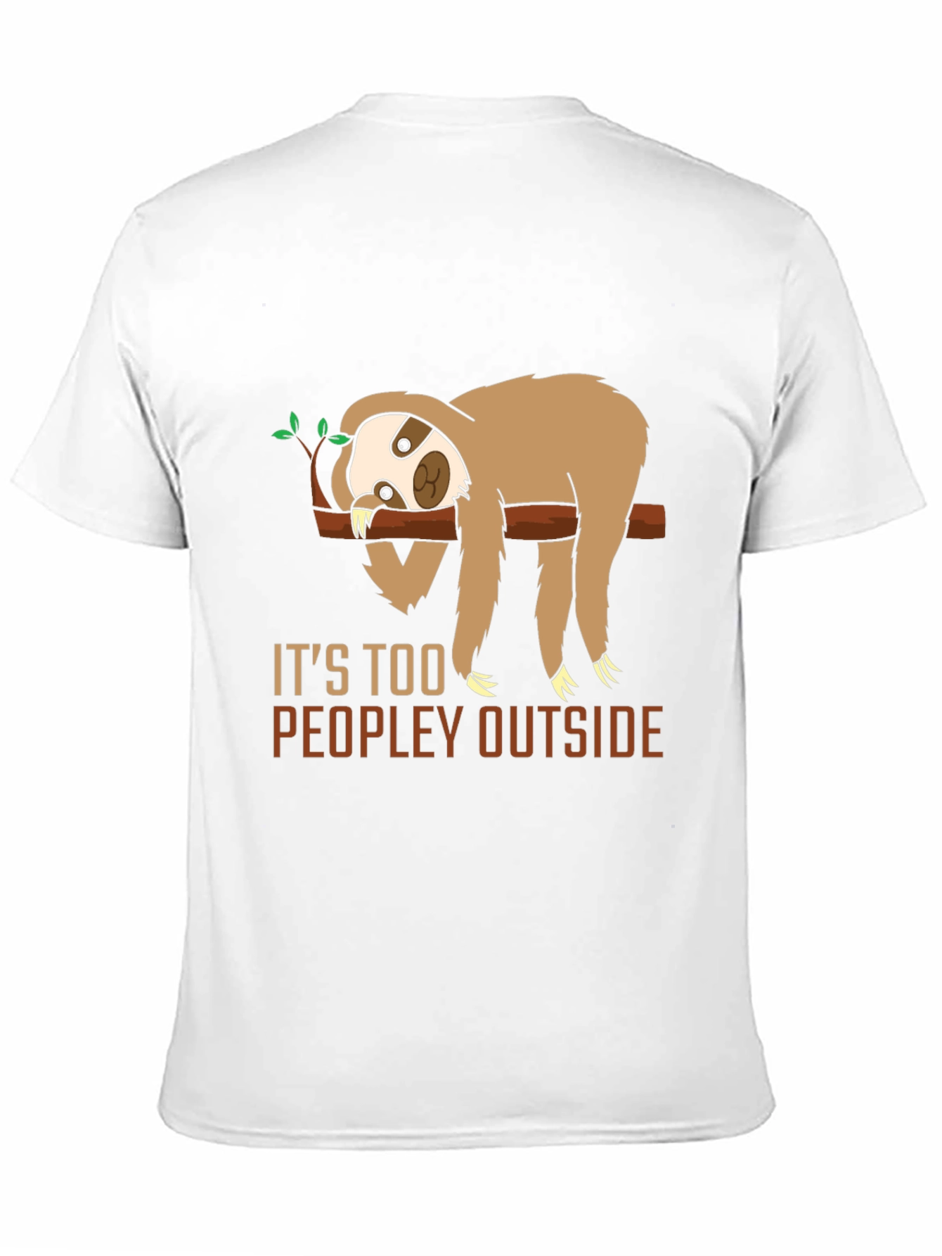 Black Funny Sloth "Too Peopley" Graphic T-Shirt view 11