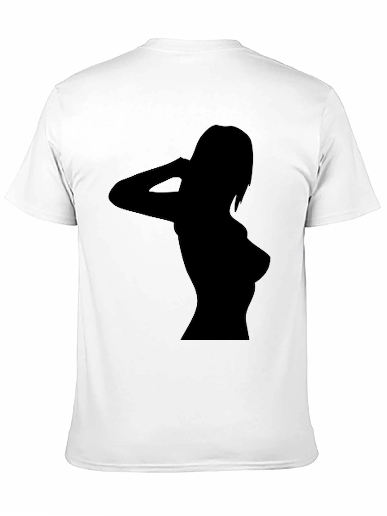Black Sleek Black T-Shirt with Silhouette Design view 11