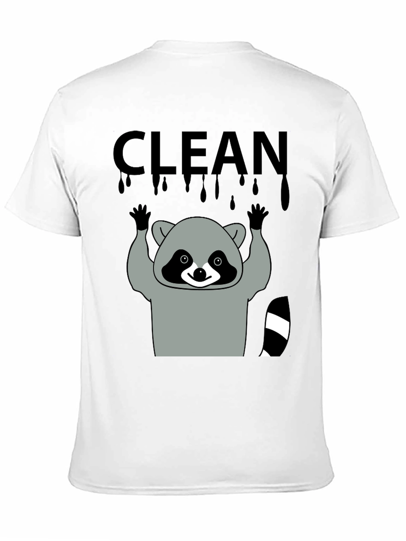 Black Clean Raccoon Graphic Tee view 11