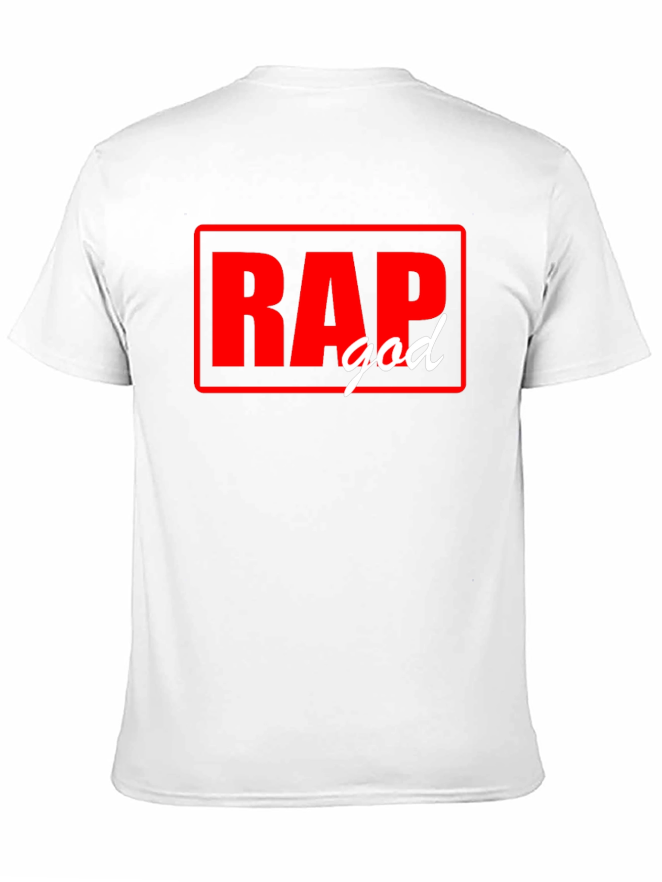 Black Rap God T-Shirt - Black Tee with Red and White Graphic view 11