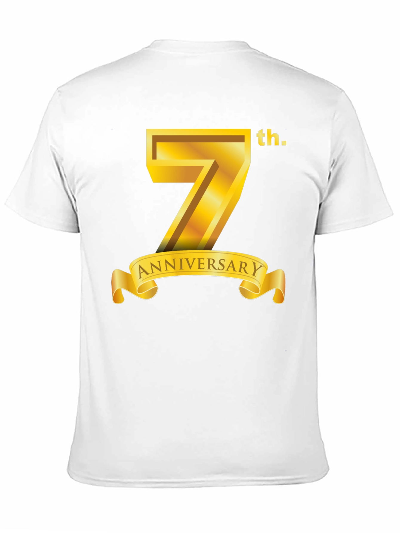 Black 7th Anniversary T-Shirt - Golden Design view 11