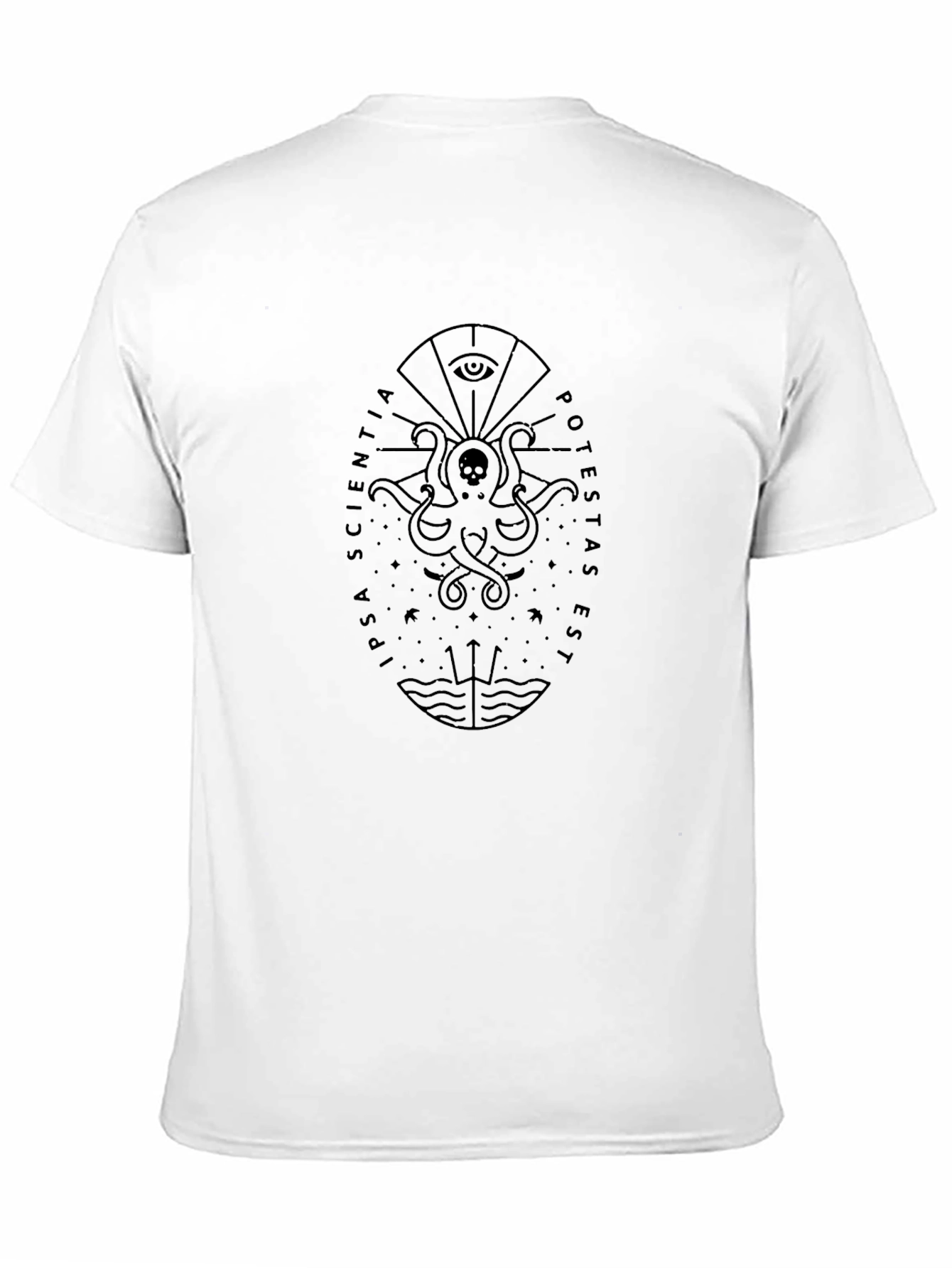 Black Black Occult Octopus T-Shirt - Science is Power view 11