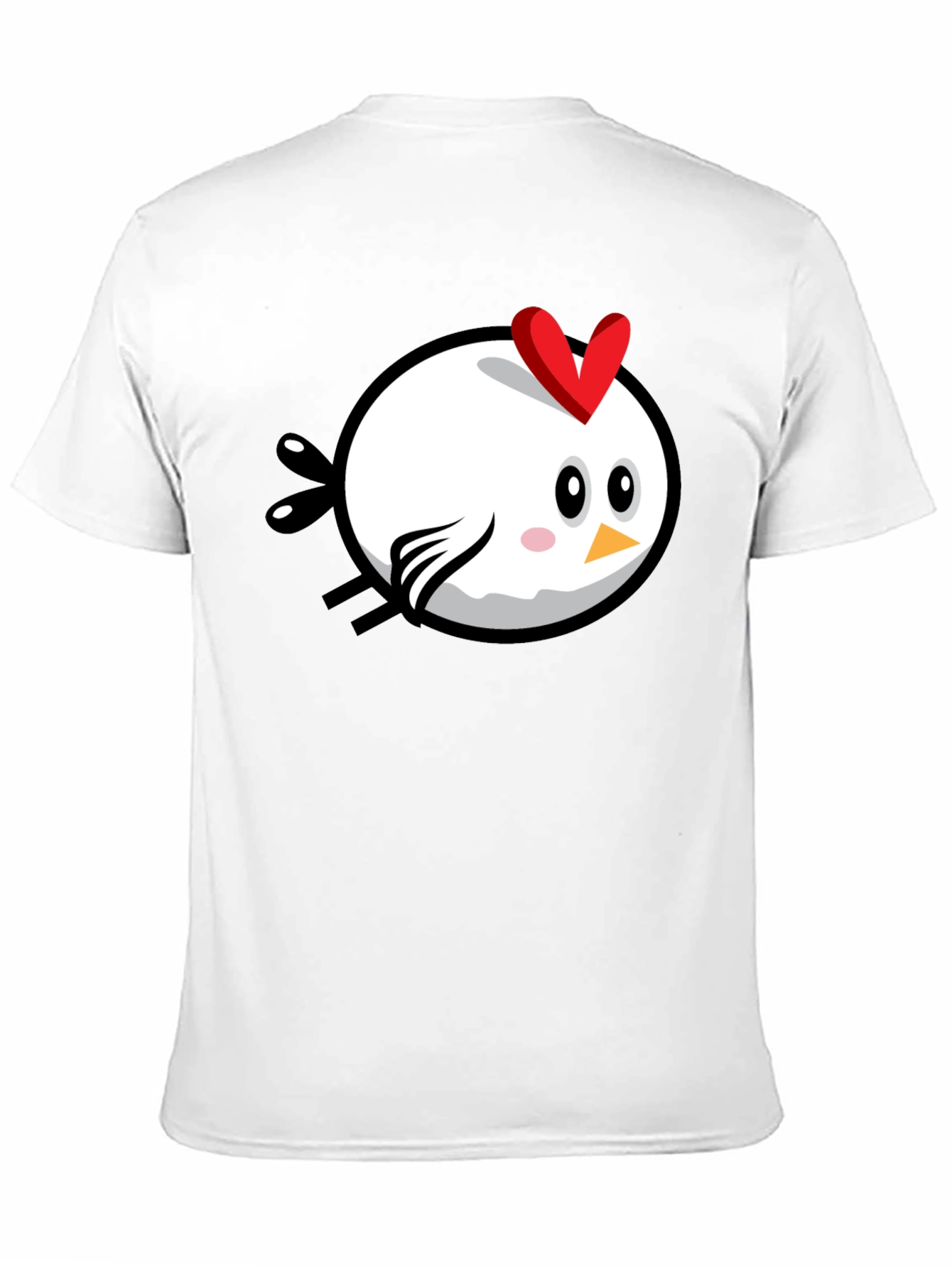 Black Cartoon Chicken Graphic Tee - Black Cotton T-Shirt view 11