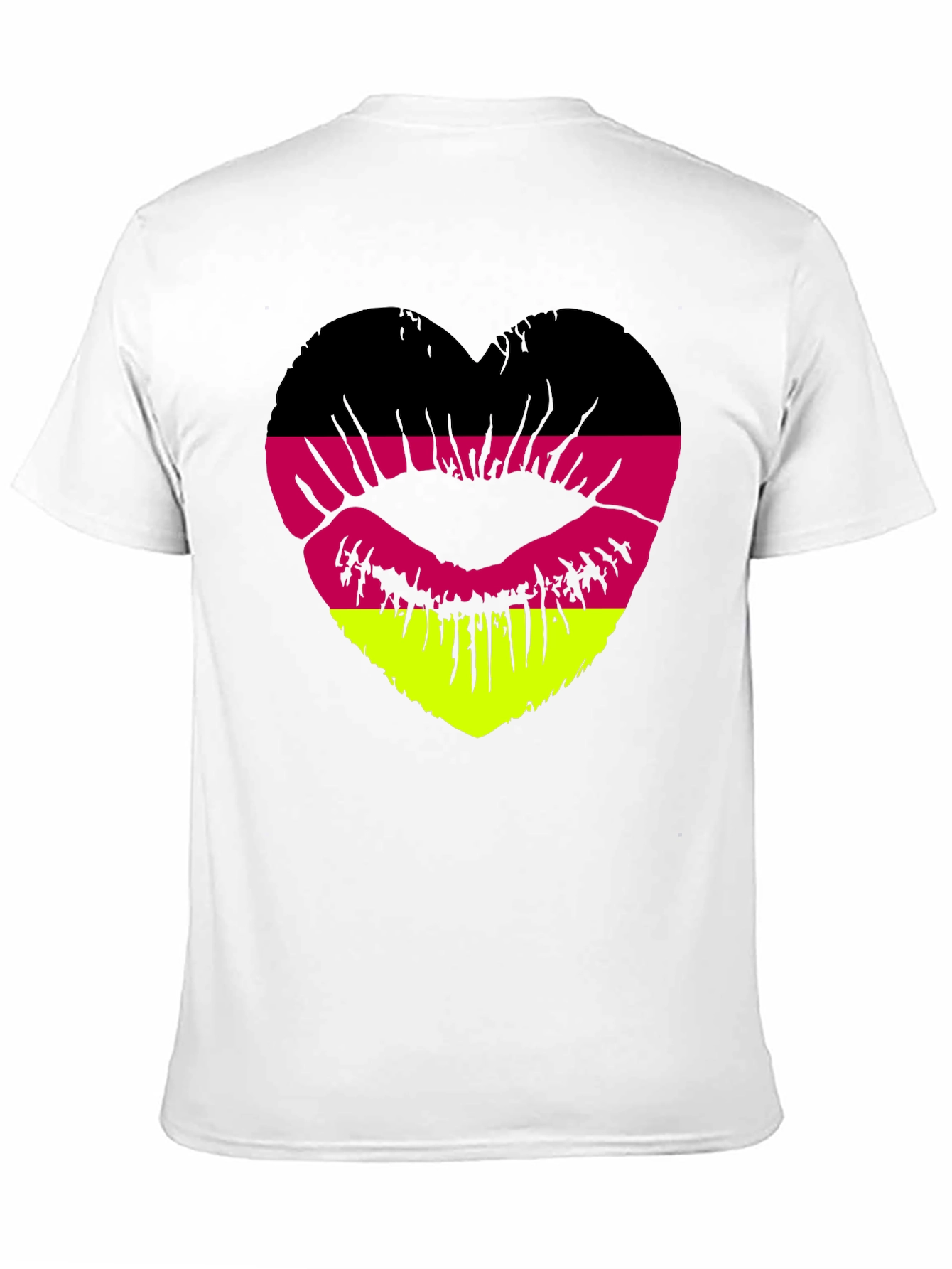 Black German Flag Lips Heart T-Shirt view 11