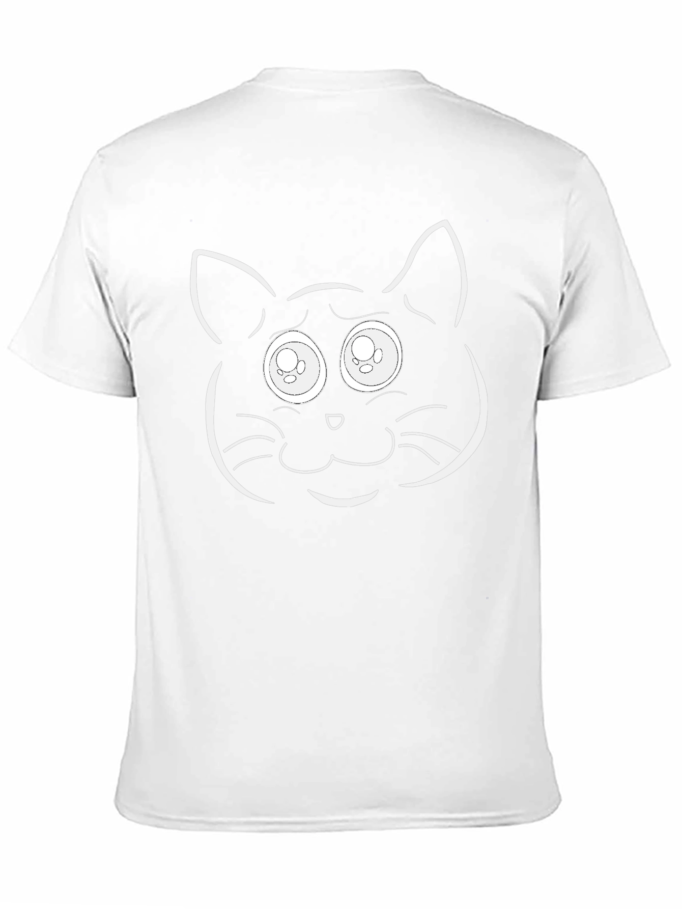 Black Cute Cat Face T-Shirt - Black Cotton Tee view 11