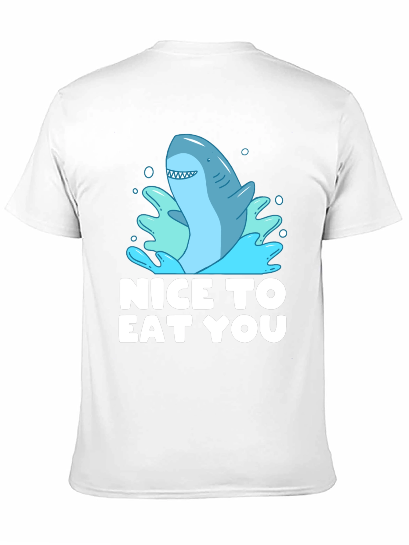 Black Funny Shark Graphic Tee - "Nice To Eat You" view 11