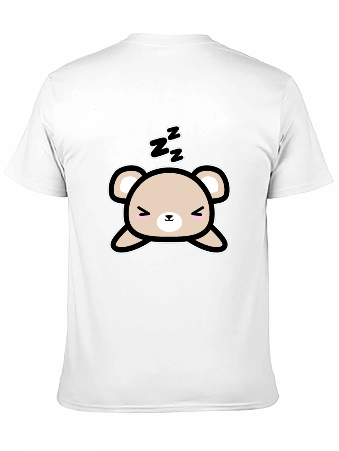 Black Cute Sleeping Bear Black T-Shirt view 11