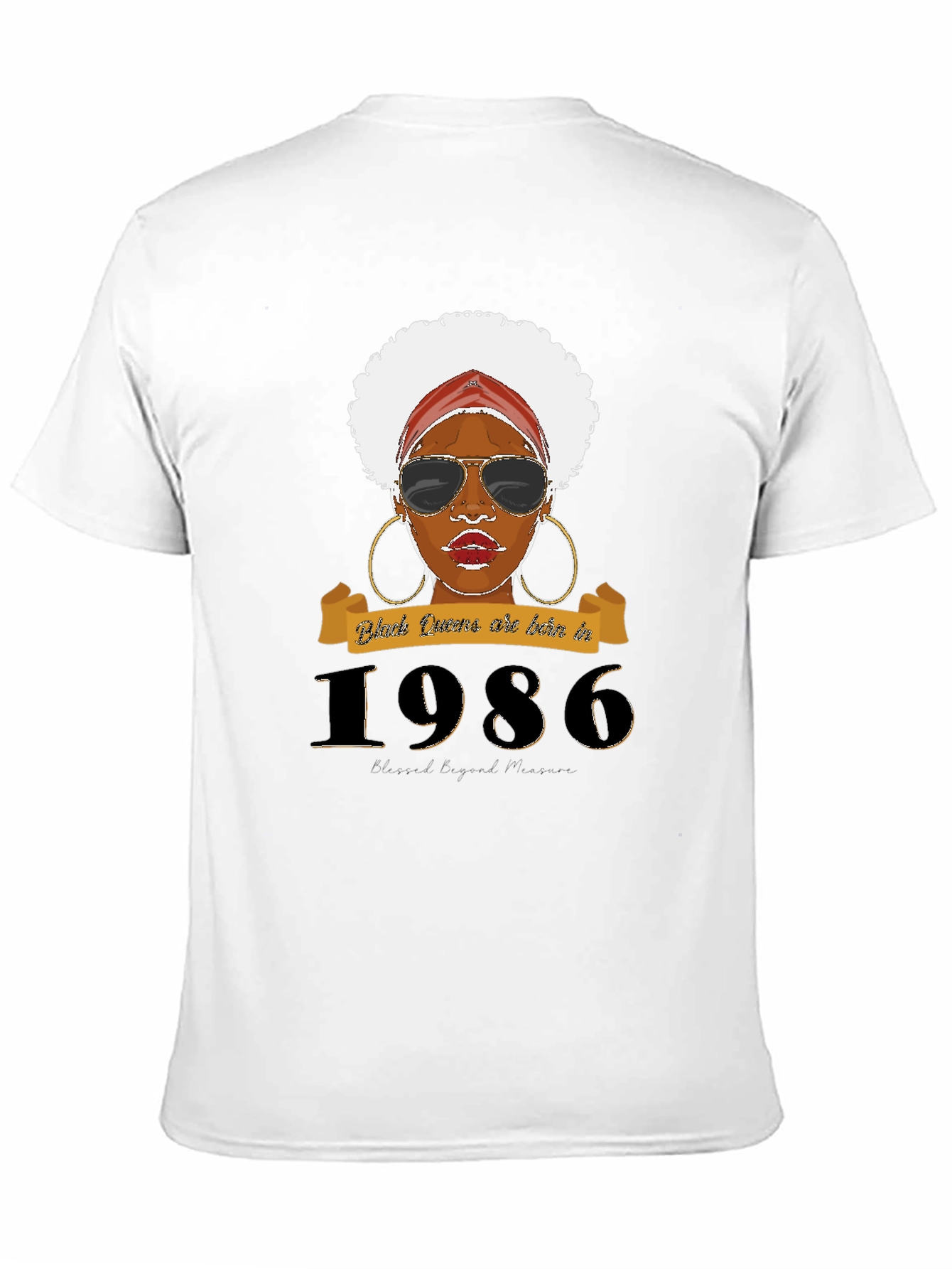 Black Black Queen Born In 1986 T-Shirt view 11