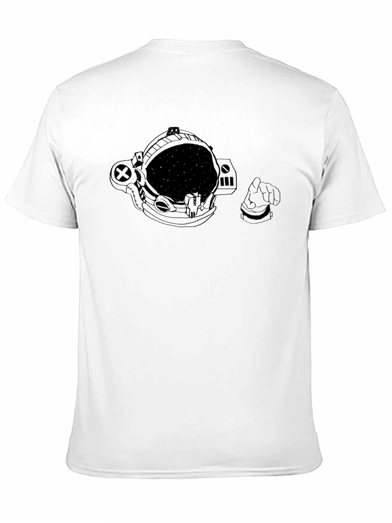 Cosmic Astronaut Helmet Graphic Tee - Black - 11