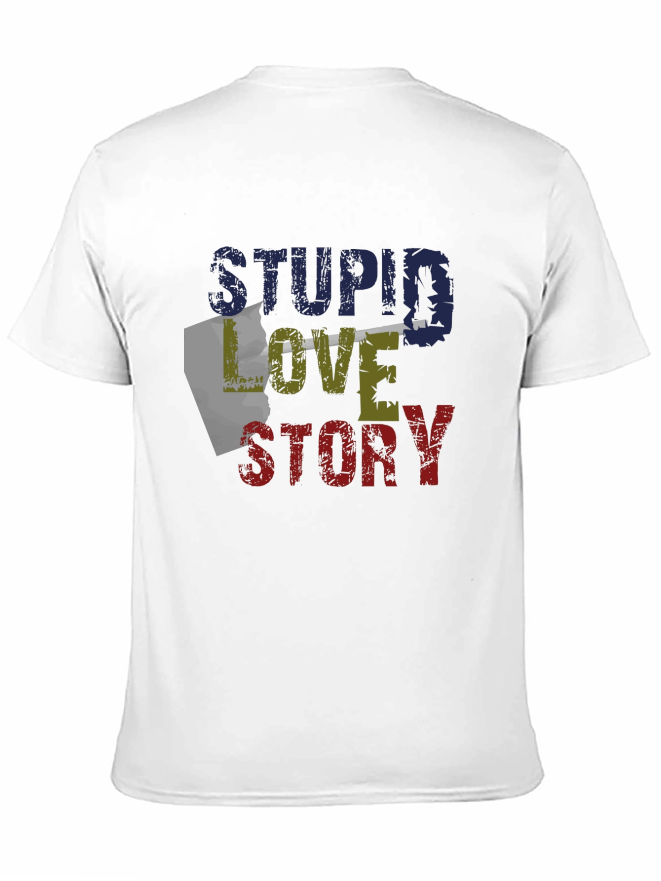 Black Stupid Love Story Graphic Tee - Unique Design view 11
