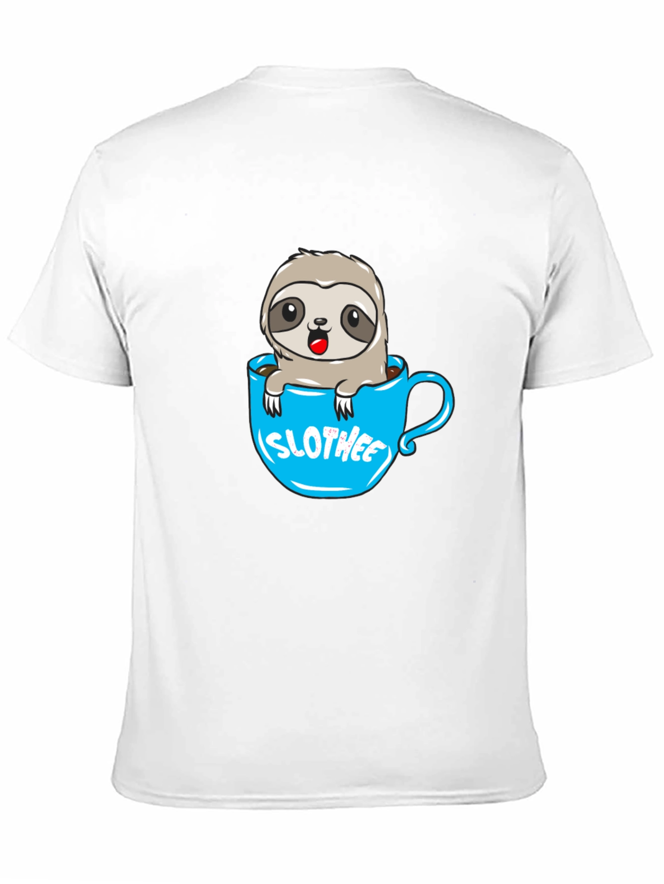 Black Slothee Cute Cartoon Sloth in Coffee Cup T-Shirt view 11