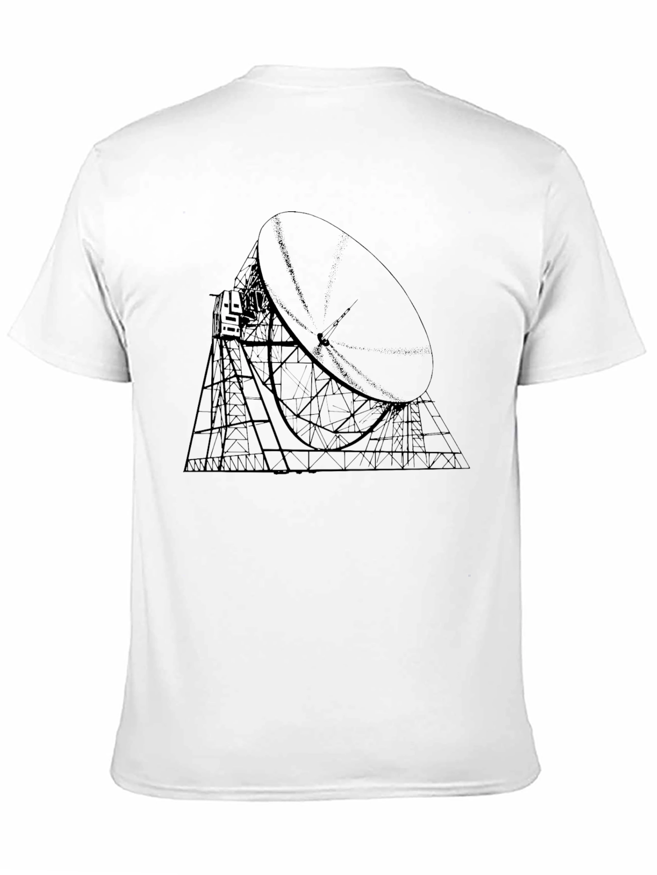 Black Black T-Shirt with Radio Telescope Graphic view 11