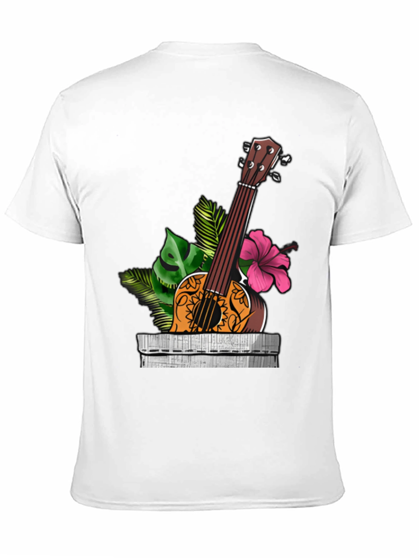 Black Tropical Ukulele Graphic Tee - Island Vibes view 11