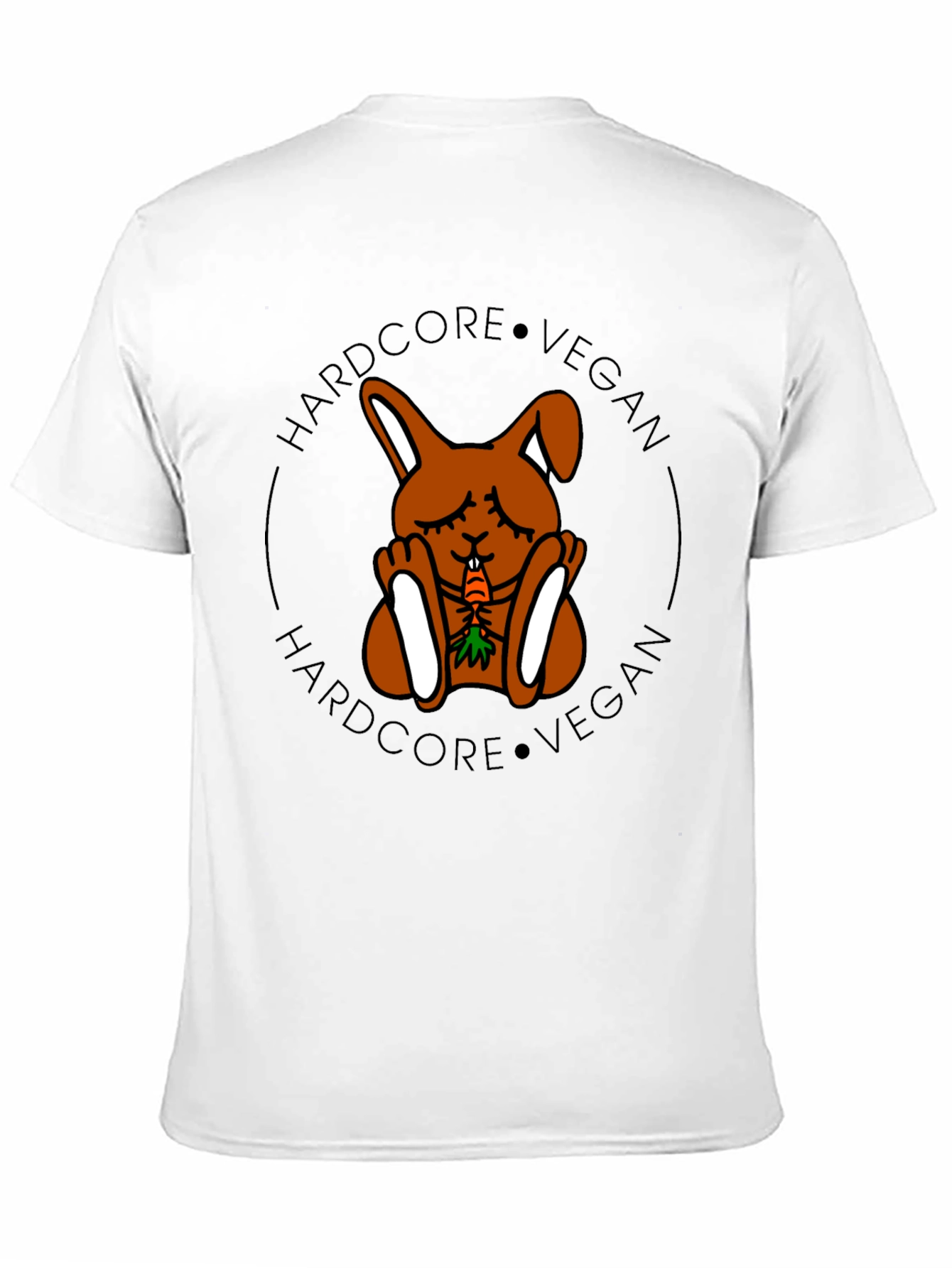 Black Hardcore Vegan Rabbit Tee - Unisex Black T-Shirt view 11