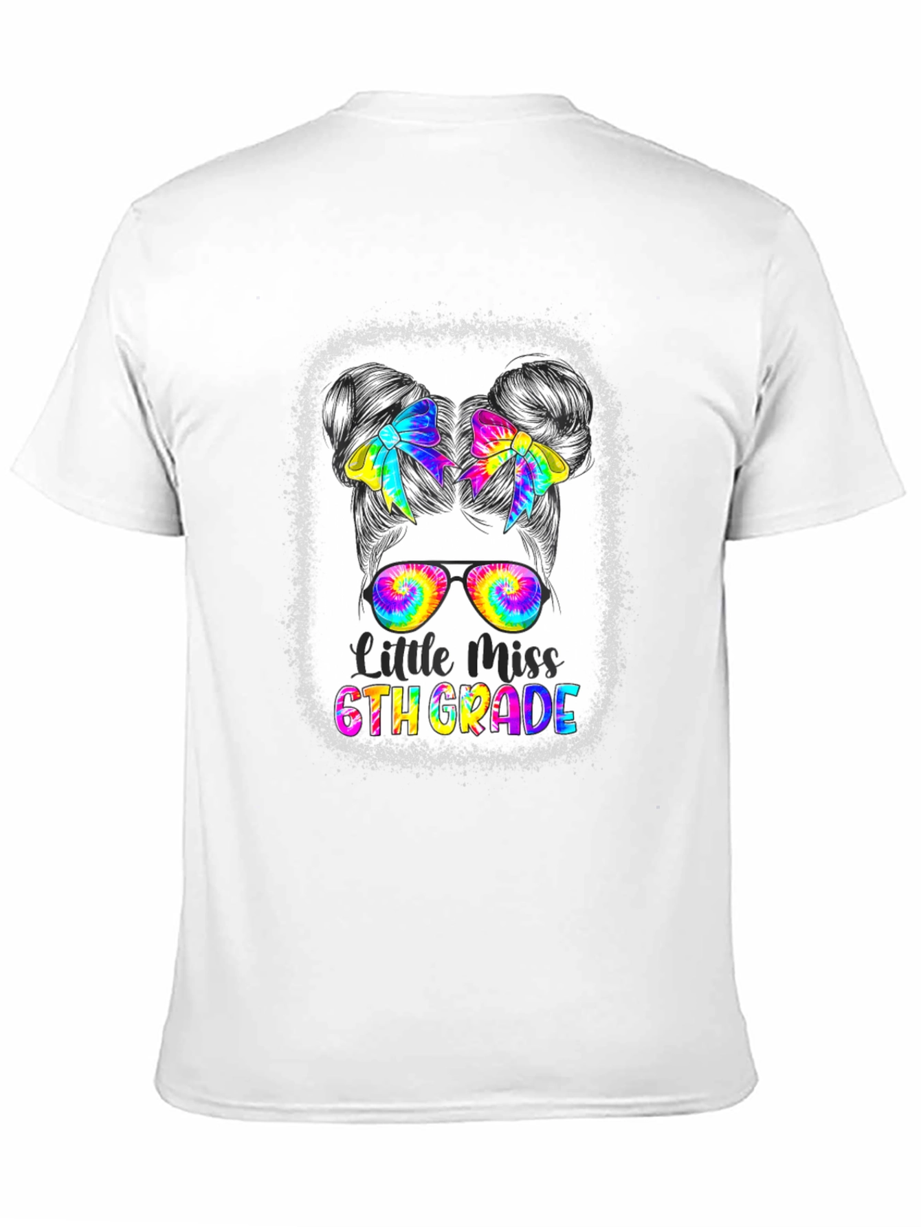 Black Little Miss 6th Grade Tie Dye T-Shirt view 11
