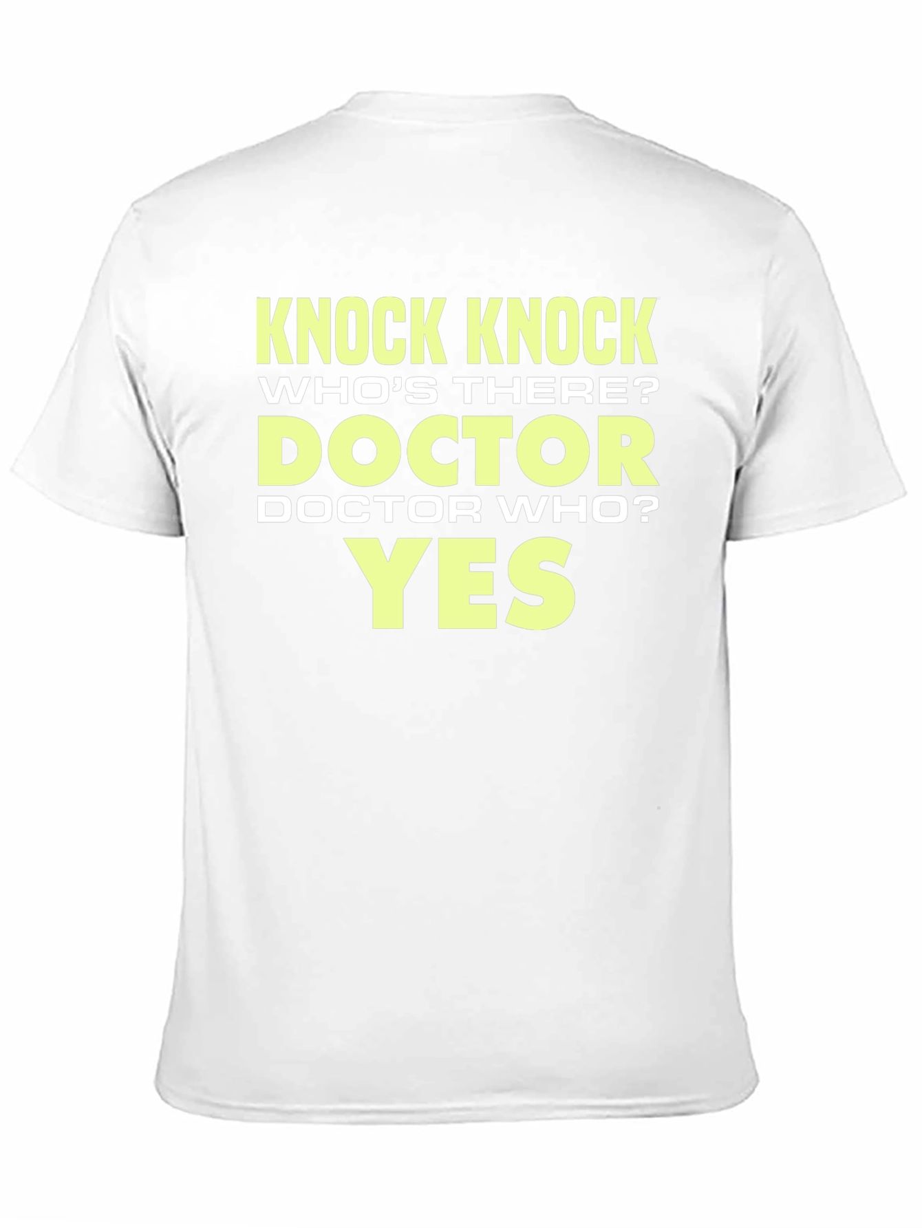 Black Knock Knock Doctor Who? Graphic T-Shirt - Black Cotton Tee view 11