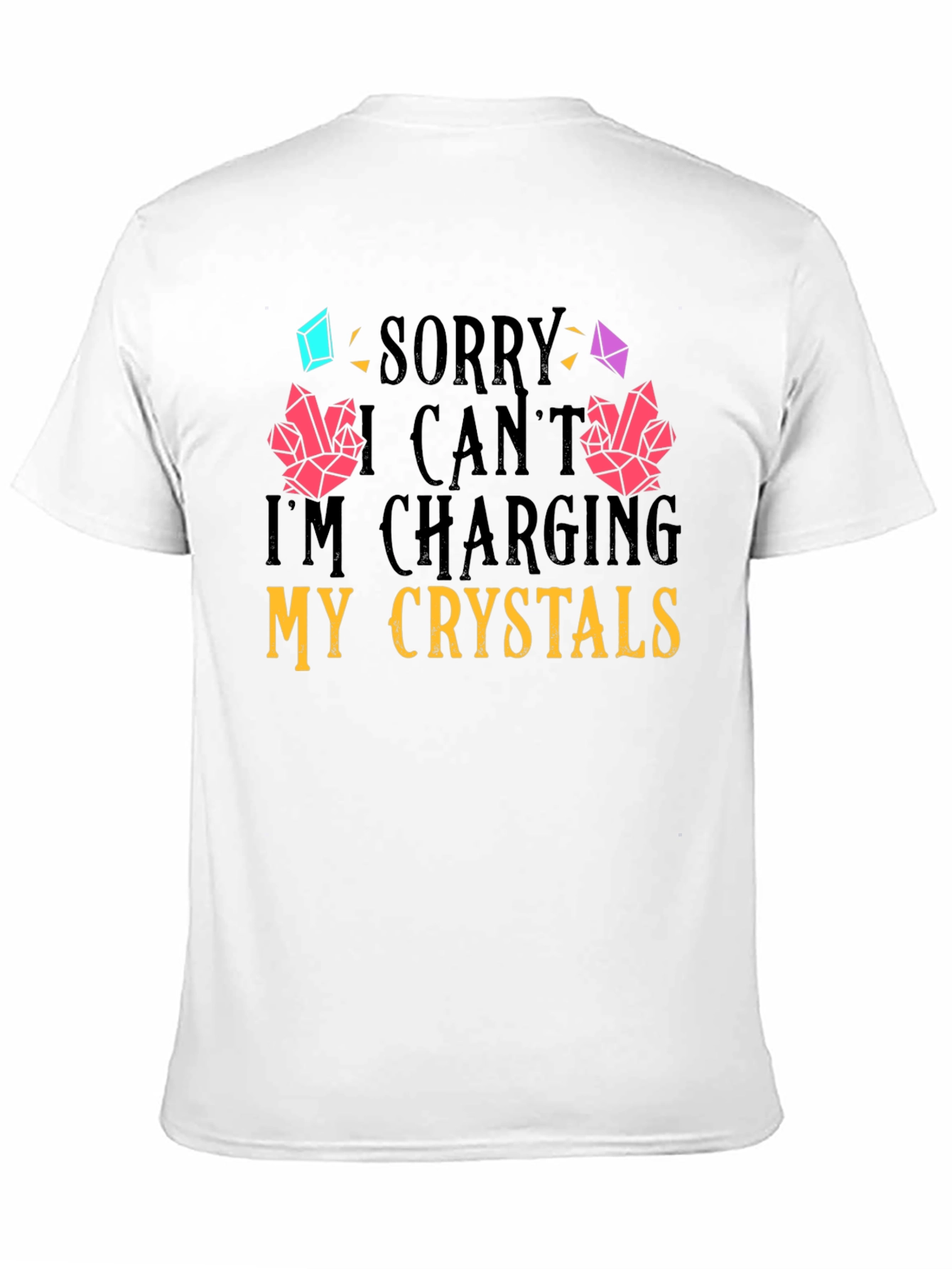 Black Charging Crystals Graphic T-Shirt view 11