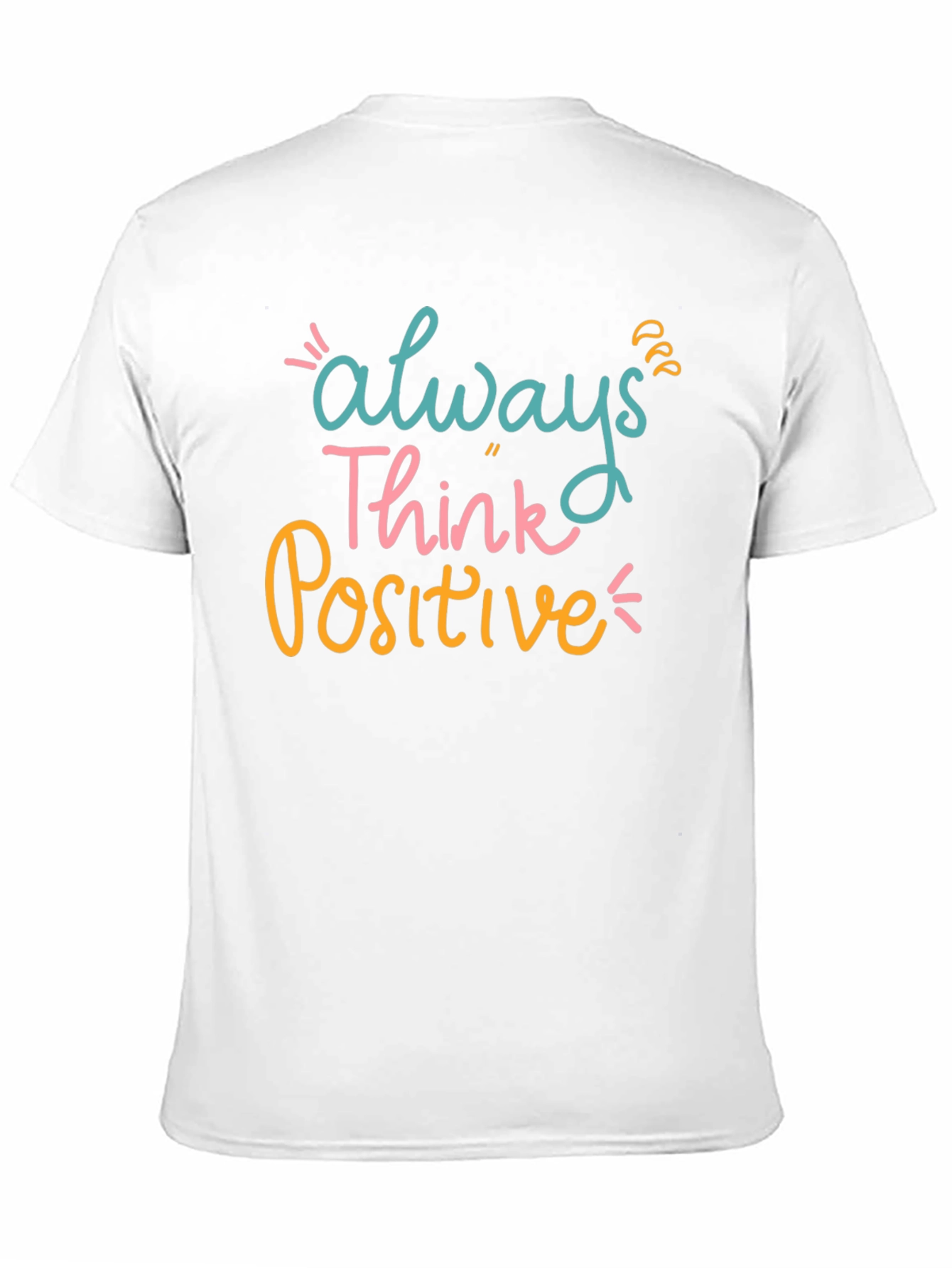 Black Always Think Positive Graphic Tee - Black Casual T-Shirt view 11