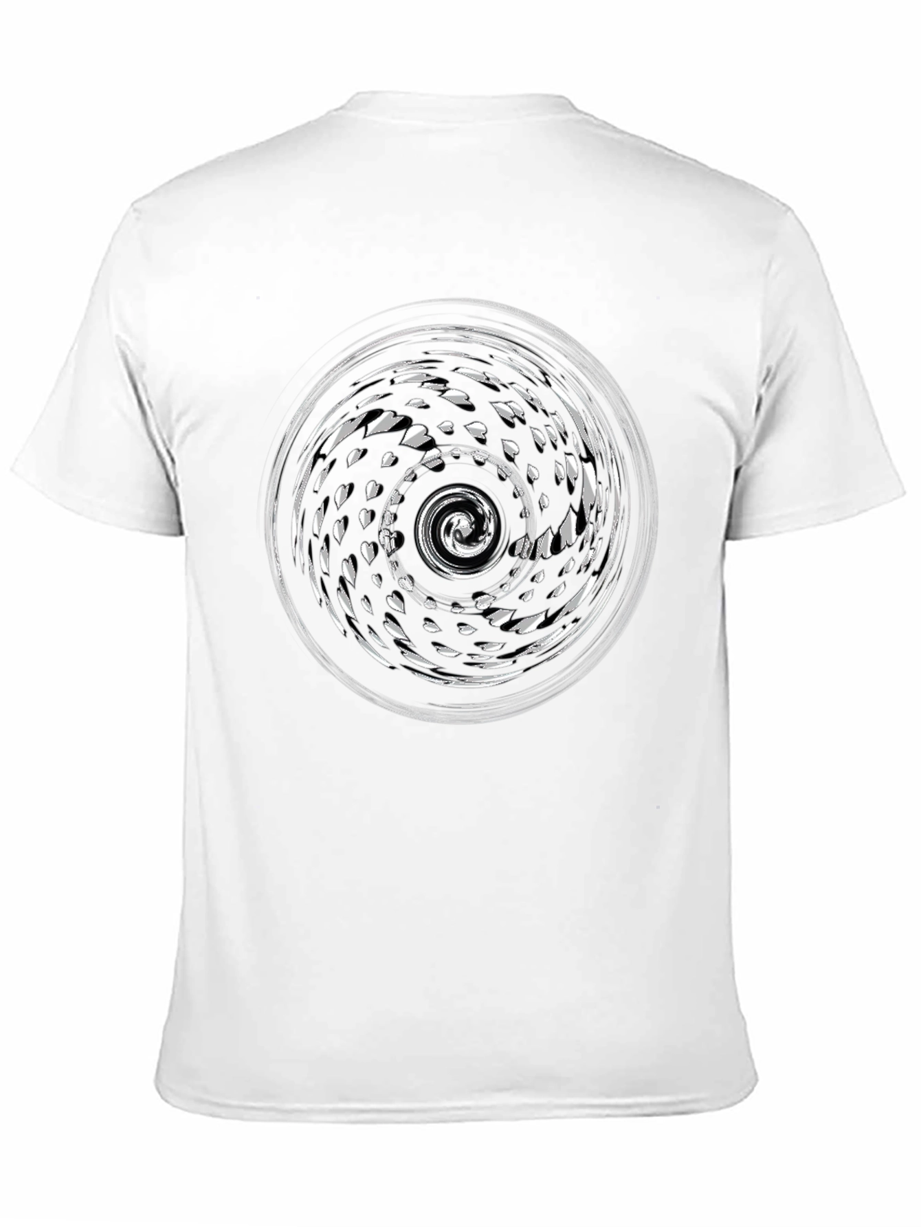 Black Abstract Swirl Graphic Black T-Shirt view 11