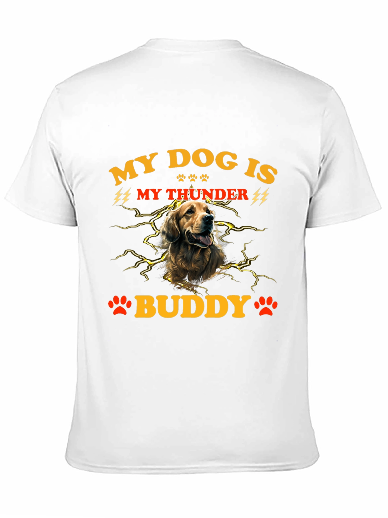 Black My Dog Is My Thunder Buddy T-Shirt view 11