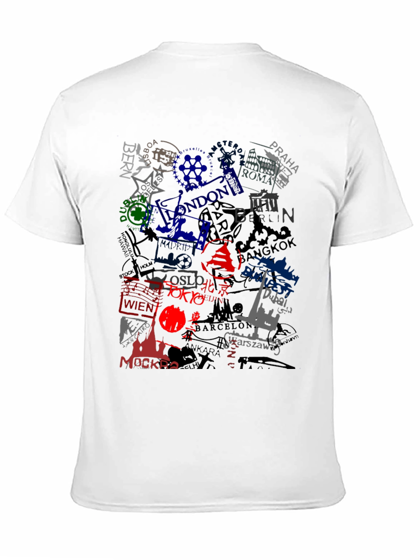 Black World Cities Graphic Print Black T-Shirt view 11