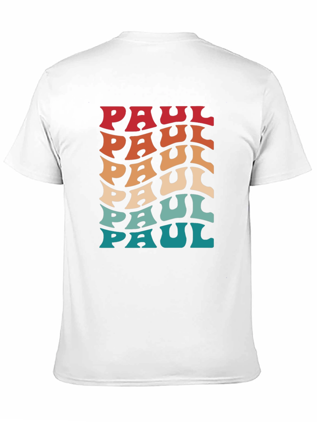 Black Retro Paul Name T-Shirt - Cool Wavy Design view 11