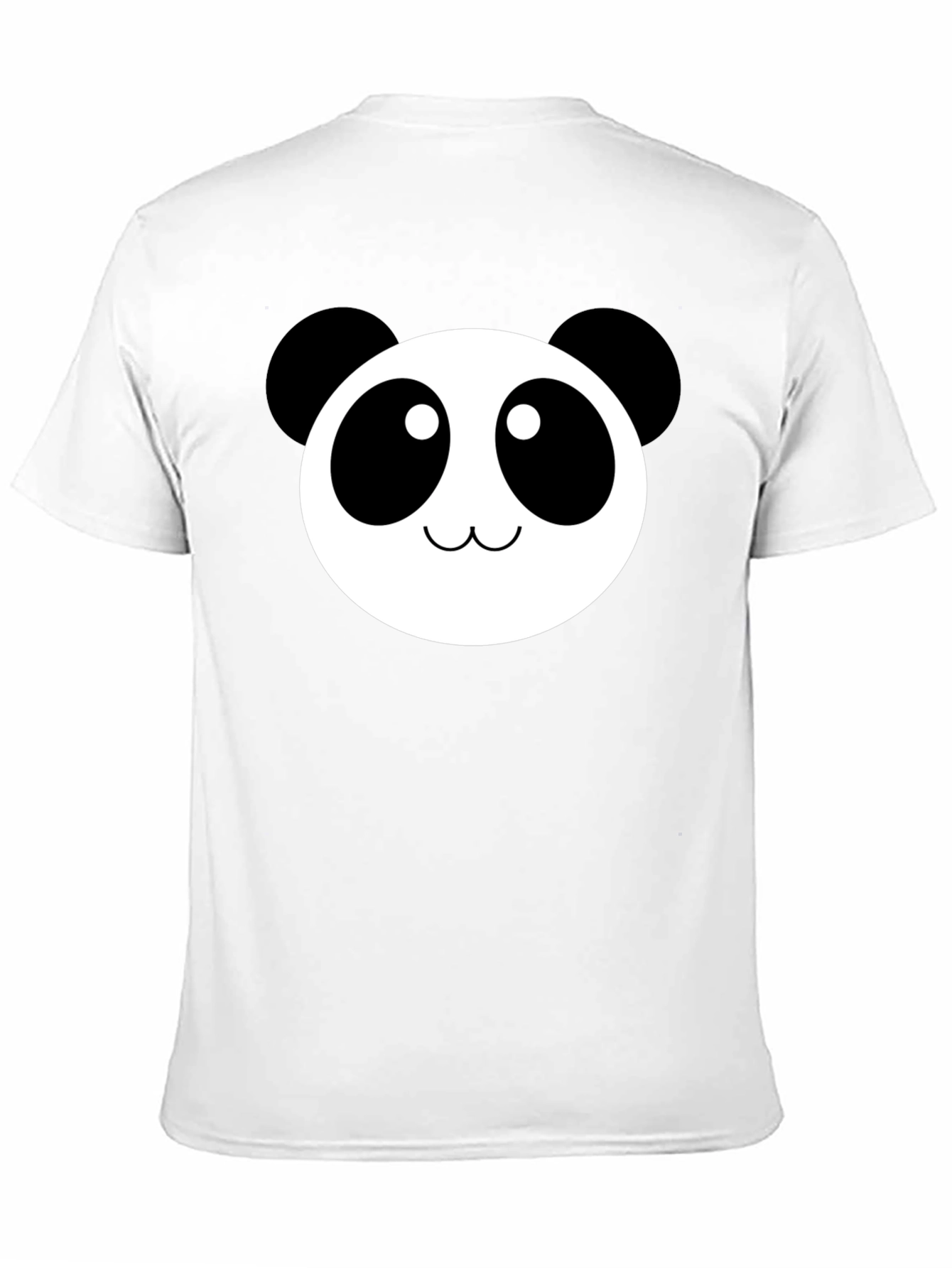 Black Cute Panda Face Graphic Black T-Shirt view 11