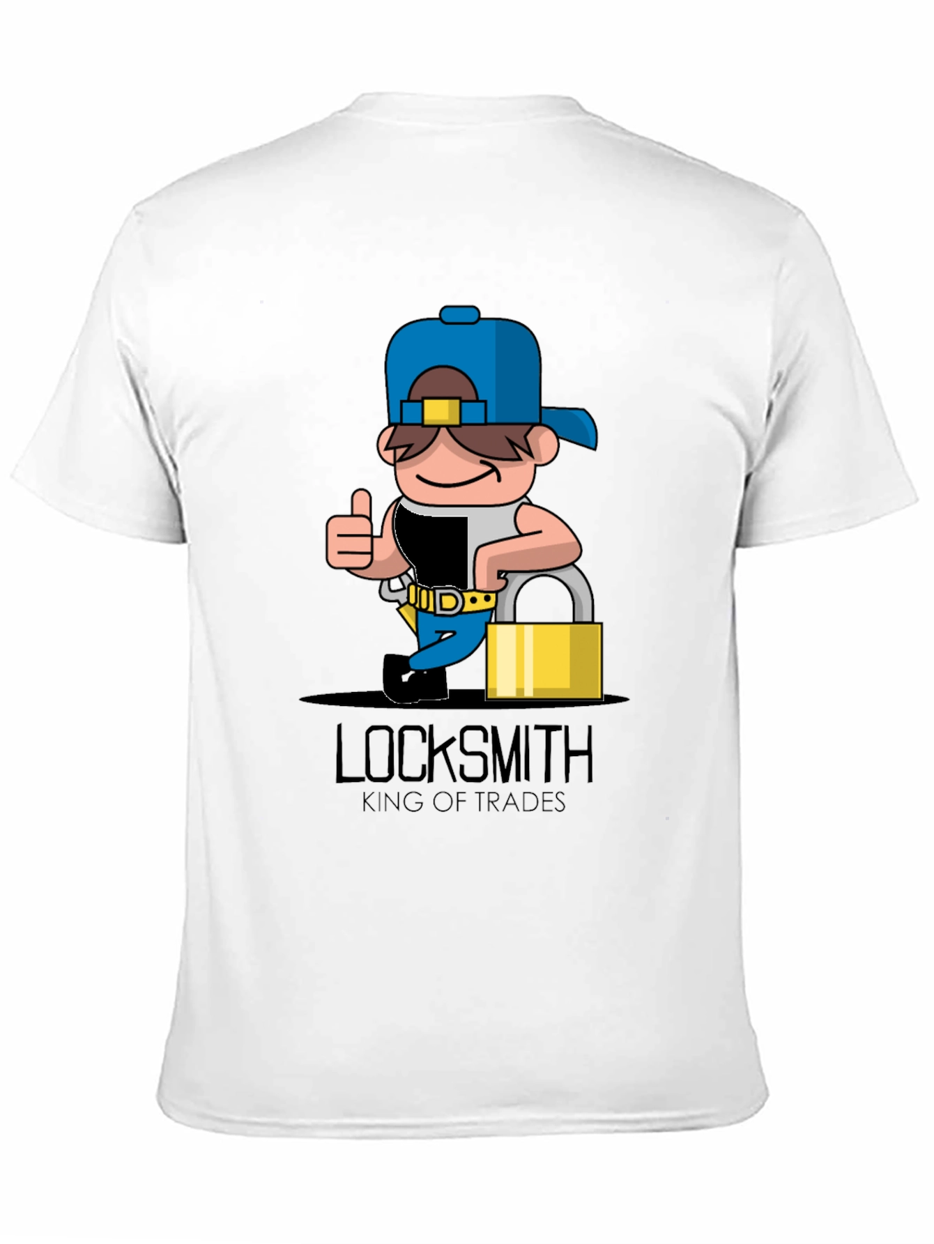 Black Locksmith Cartoon Graphic T-Shirt - King of Trades view 11