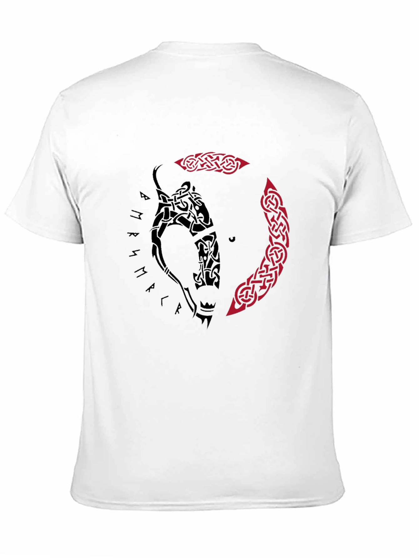 Viking Wolf Tattoo Graphic Tee - Black - 11