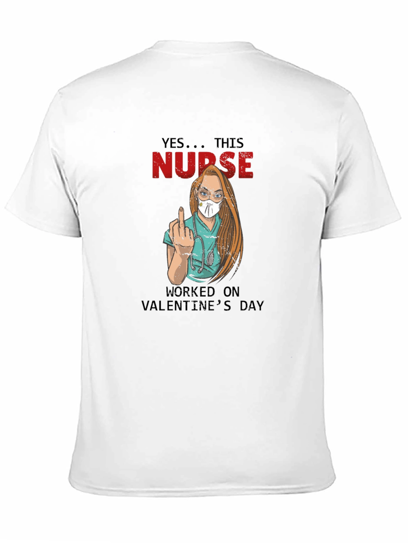 Black Valentine's Day Nurse T-Shirt view 11