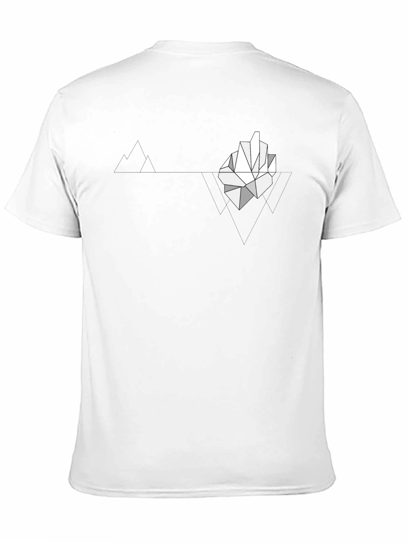 Black Geometric Iceberg Graphic Print Black T-Shirt view 11
