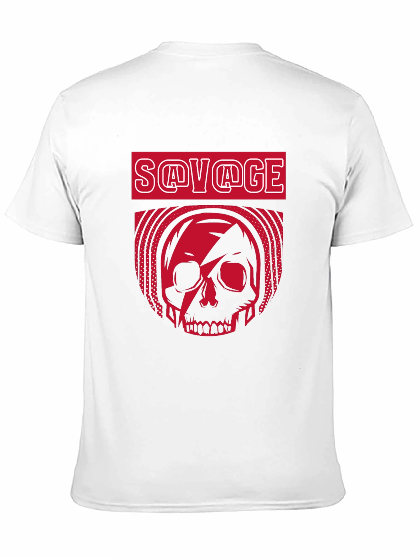 Black Savage Skull Graphic T-Shirt - Bold Red Design view 11