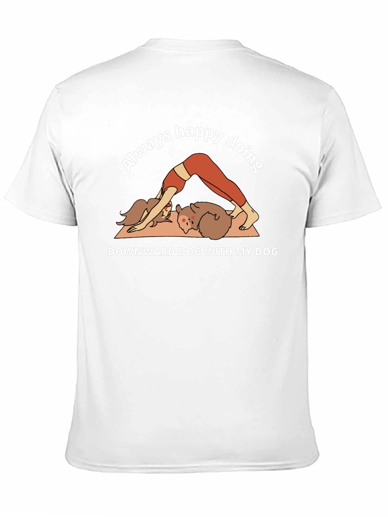 Black Yoga Dog Lover T-Shirt - Always Happy Doing Downward Dog view 11