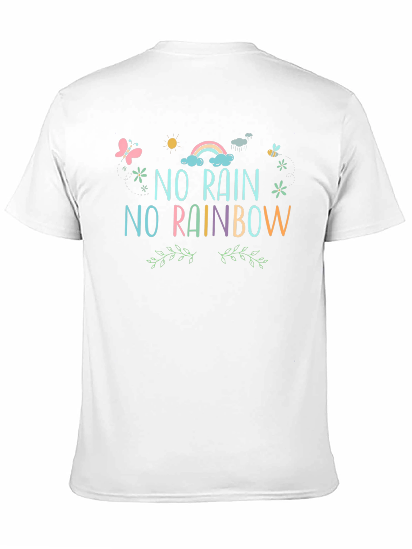 Black No Rain No Rainbow Graphic Tee view 11