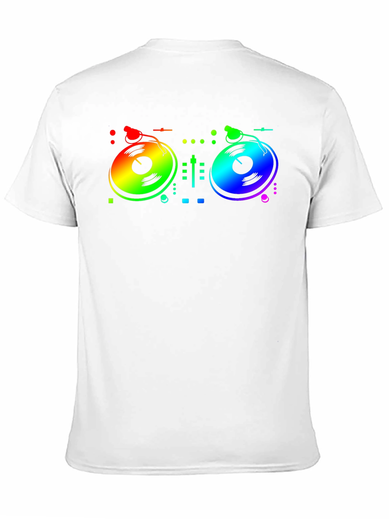 Black Rainbow DJ Turntable Graphic T-Shirt view 11