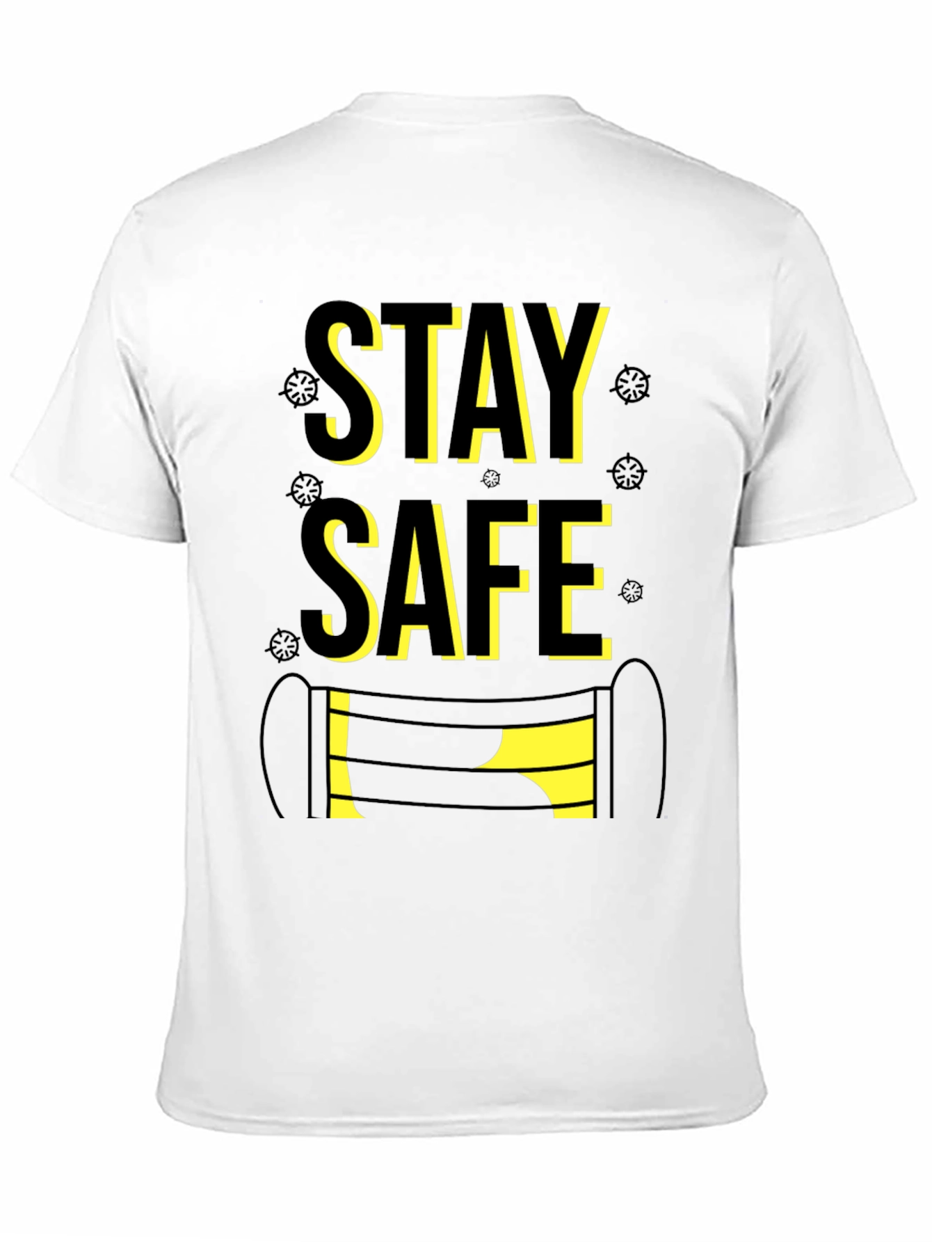 Black Stay Safe Graphic Tee - Black Cotton Blend view 11