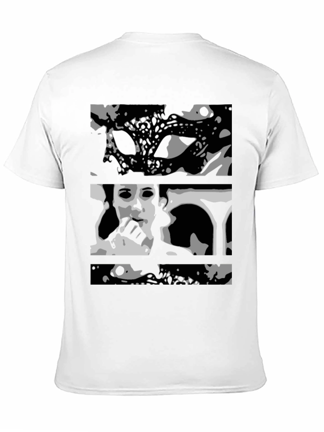 Black Abstract Black Graphic Print T-Shirt view 11