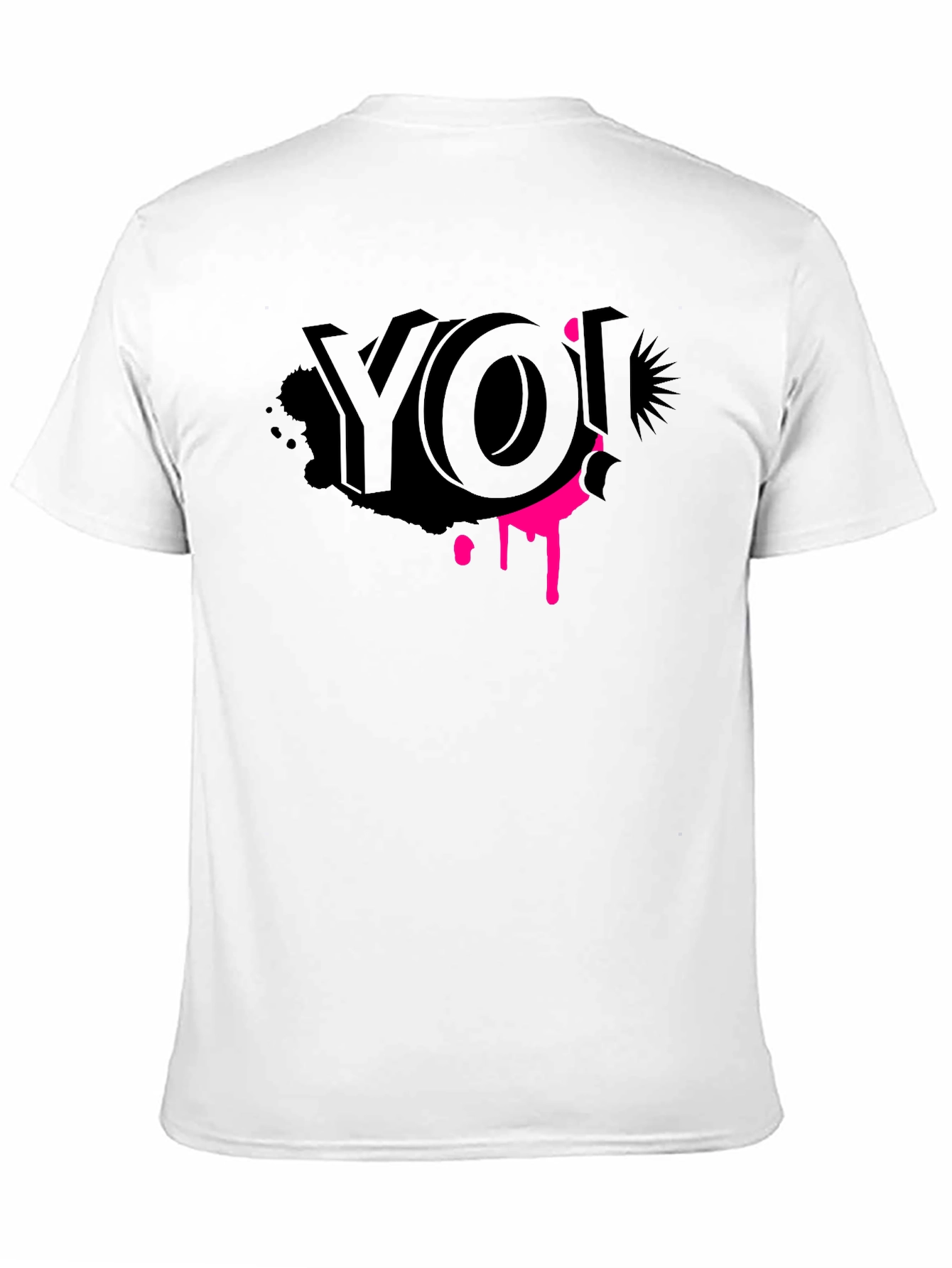 Black Edgy Graphic Tee - YO! Black Crew Neck view 11