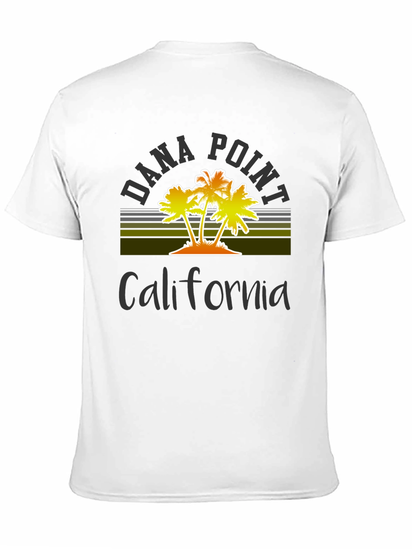 Black Dana Point California Palm Tree Graphic T-Shirt view 11